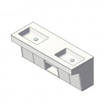 Lacava KBT-ADA-60-24 - Wall-mount vanity with four doors, one cubby and fingerpull openings; can meet federal ADA requirm