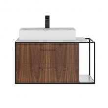 Lacava LIN-VS-30L-42 - Cabinet of wall-mount under-counter vanity LIN-VS-30L  with sink on the left,  two drawers (pulls