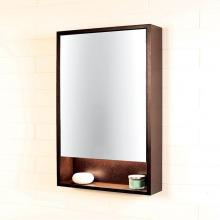 Lacava M06-23-39 - Surface-mount medicine cabinet with mirrored door, two adjustable glass shelves and LED lights in