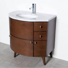 Lacava FLO-F-36R-24 - Free-standing wood base with three drawers and one door, washbasin on the right, 36''W,