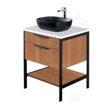 Lacava NAV-VS-24-39 - Cabinet of free standing under-counter vanity  with two wide drawers, bottom wood shelf and metal