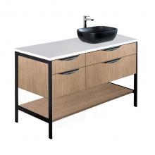 Lacava NAV-VS-48R-33 - Cabinet of free standing under-counter vanity with four drawers, bottom wood shelf and metal frame