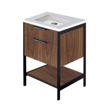 Lacava NAV-UN-24-40 - Cabinet of free standing under-counter vanity with one wide drawers, bottom wood shelf and metal f