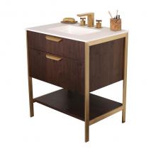 Lacava NAV-UN-30-39 - Cabinet of free standing under-counter vanity with one wide drawers, bottom wood shelf and metal f