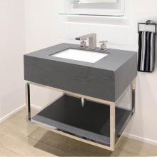 Lacava QDO-FF-30-21 - Wall-mount stainless steel console with shelf and optional backsplash. Sink 5485 sold separately.