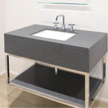 Lacava QDO-FF-36-21 - Wall-mount stainless steel console with shelf and optional backsplash. Sink 5485 sold separately.