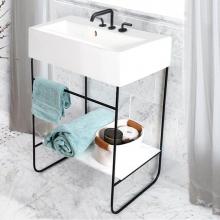 Lacava SUA-CV-23-44 - Floor-standing welded metal console stand with a towel bar and shelf. It must be attached to wall.