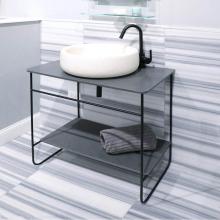 Lacava SUA-CV-34-44 - Floor-standing welded metal console stand with a towel bar and shelf. It must be attached to wall.