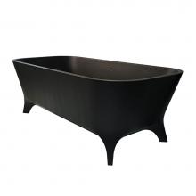 Lacava TUB12-MB - Free-standing soaking bathtub made of white solid surface with an overflow and a decorative solid