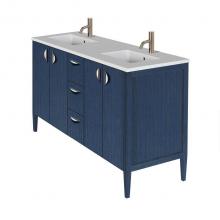 Lacava LRS-F-60A-06 - Free-standing under-counter double vanity with two sets of doors and three drawers(pulls included)