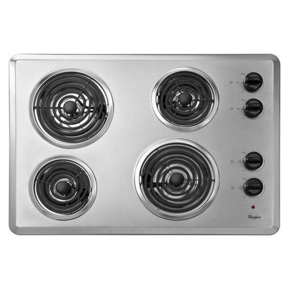 Whirlpool® 30'' Electric Cooktop with Dishwasher-Safe Knobs