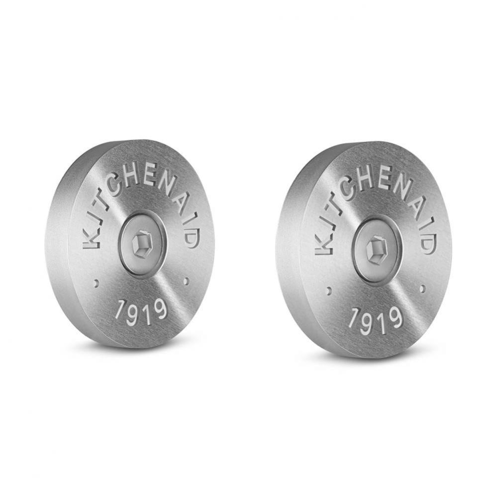 Range Handle Medallions: (Qty 2) Medallions With 1/8-In Hex Wrench, (Qty 2) Medallion Screws For K