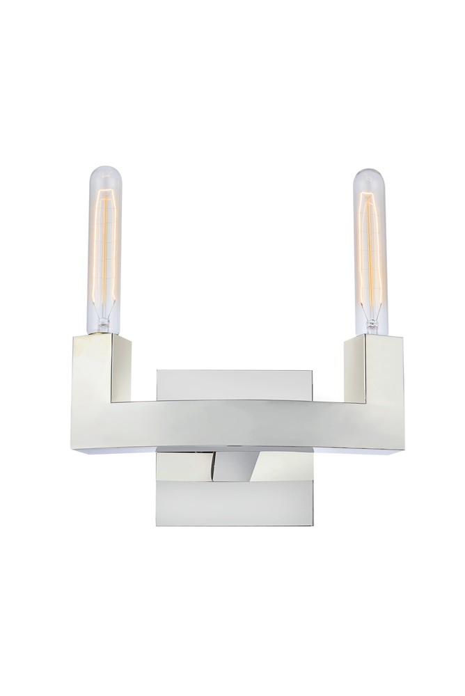 Corsica 2 light polished Nickel Wall Sconce