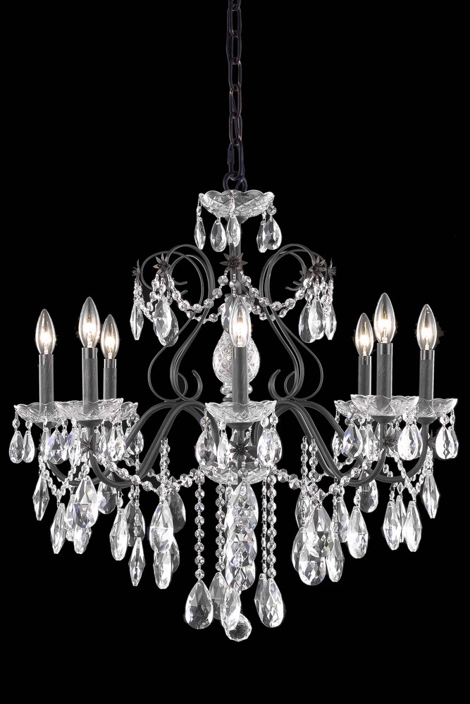 St. Francis 6 light Dark Bronze Chandelier Clear Swarovski® Elements Crystal