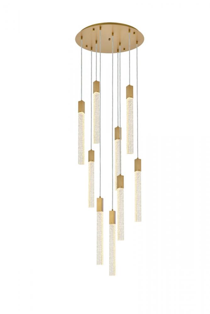 Weston 9 Lights Pendant in Satin Gold