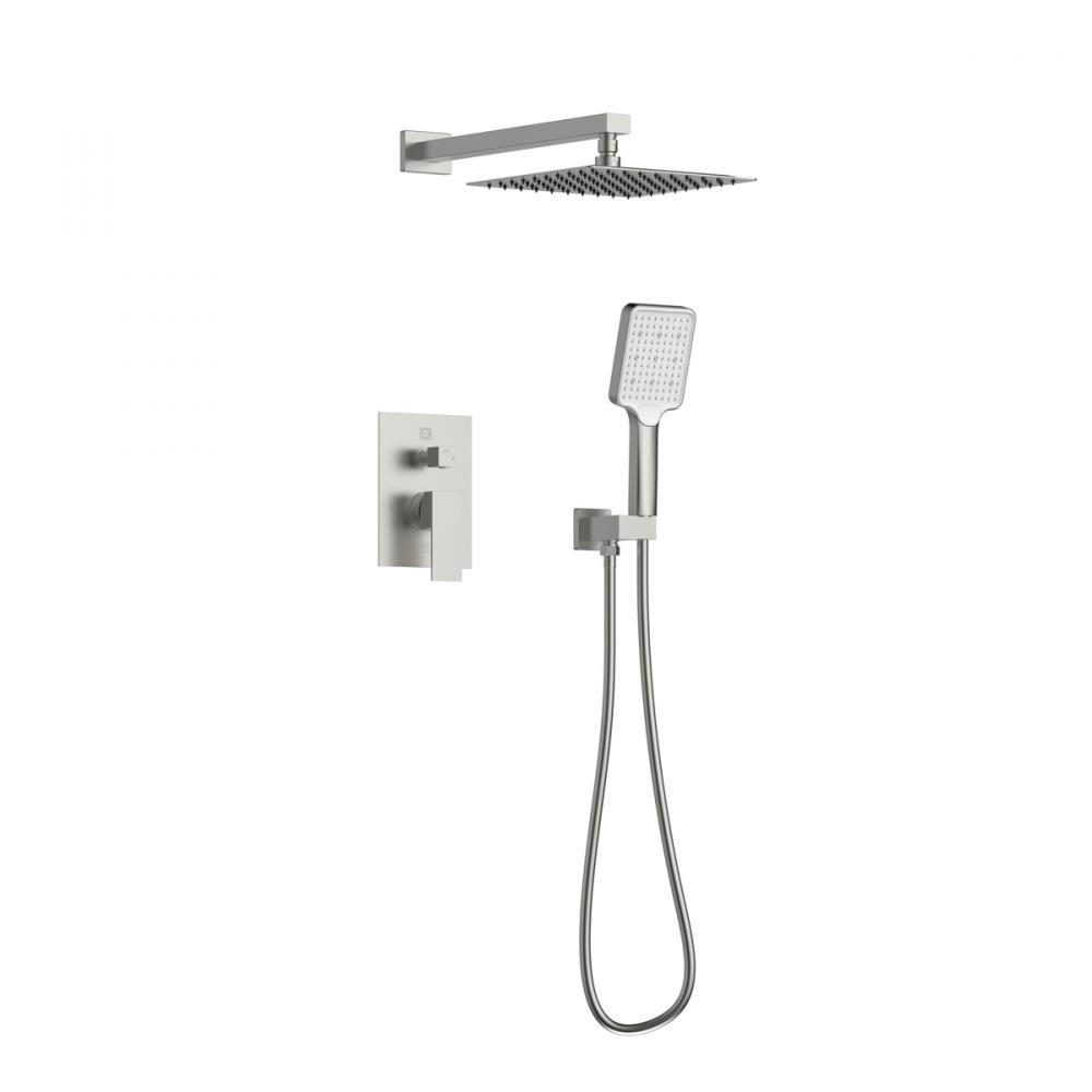 Petar Complete Shower Faucet System with Rough-in Valve in Brushed Nickel