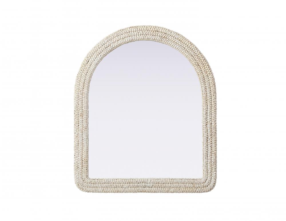 Arch Cornhusk Mirror 36x42 in Linen White