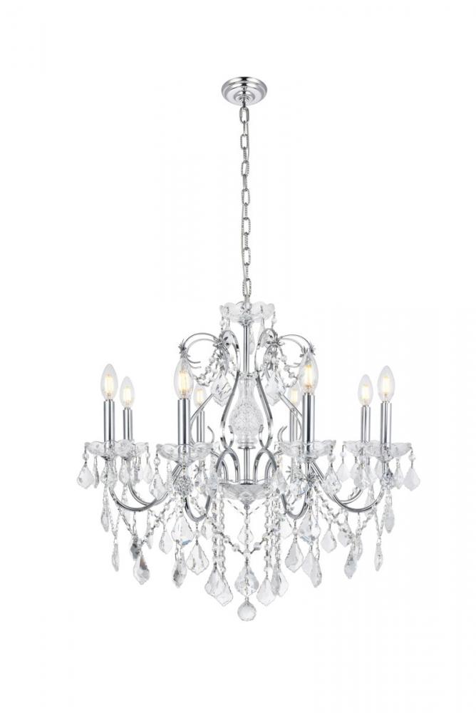 St. Francis 8 Light Chrome Chandelier Clear Royal Cut Crystal