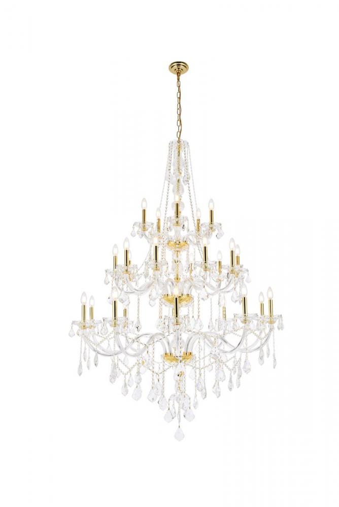 Verona 25 Light Gold Chandelier Clear Royal Cut Crystal