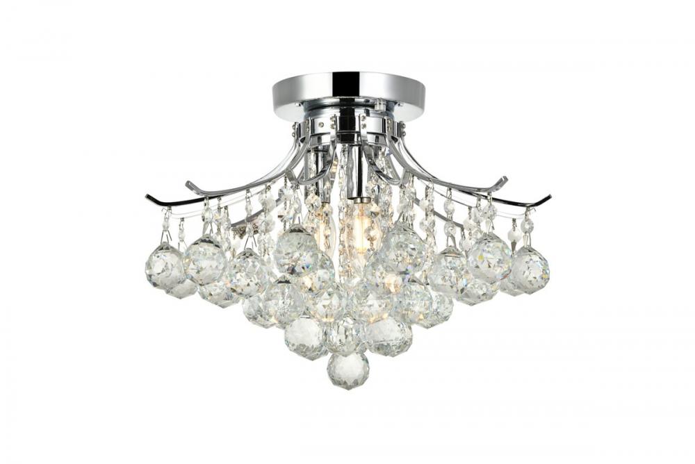 Toureg 3 Light Chrome Flush Mount Clear Royal Cut Crystal