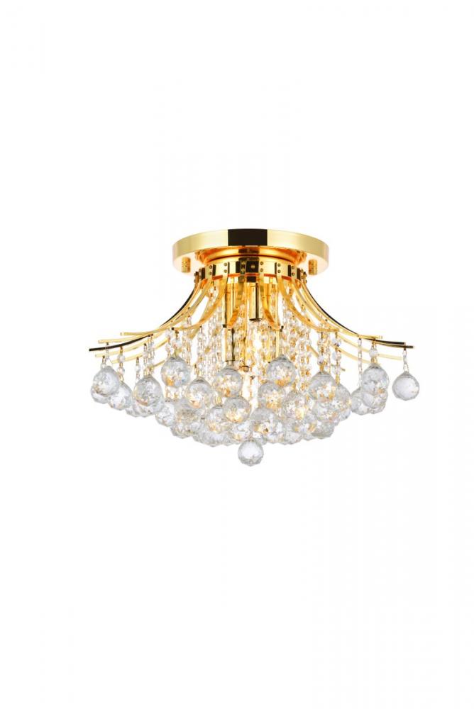 Toureg 6 Light Gold Flush Mount Clear Royal Cut Crystal