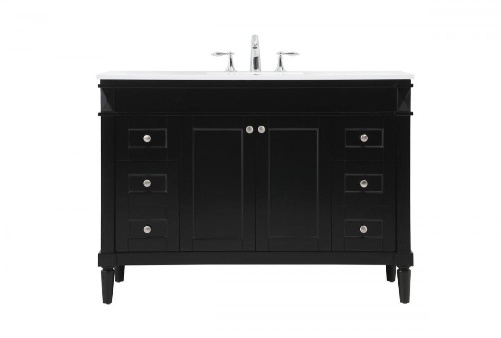 48 Inch Single Bathroom Vanity in Black