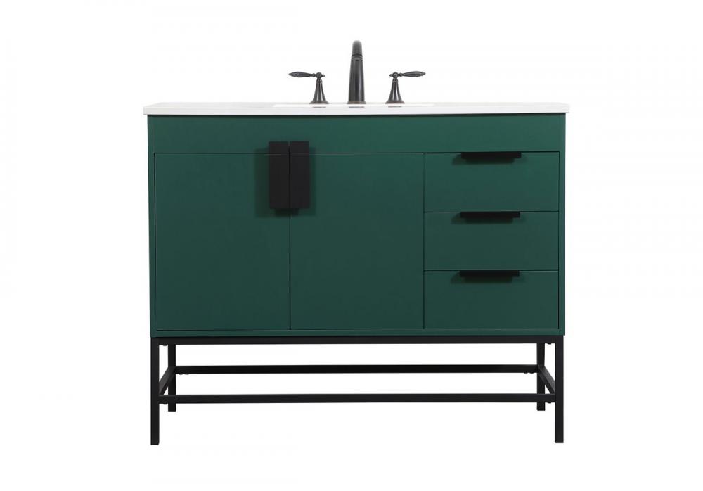 42 Inch Single Bathroom Vanity in Green