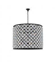 Elegant 1206D35MB/RC - Madison 12 Light Matte Black Chandelier Clear Royal Cut Crystal