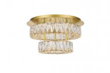  3503F18L2G - Monroe LED Light Gold Flush Mount Clear Royal Cut Crystal