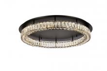 Elegant 3503F33BK - Monroe 33 Inch LED Single Flush Mount in Black