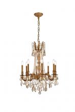 Elegant 9208D24FG-GT/RC - Rosalia 8 Light French Gold Chandelier Golden Teak (Smoky) Royal Cut Crystal