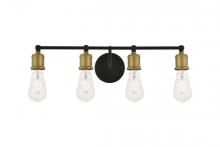 Elegant LD4028W22BRB - Serif 4 Light Brass and Black Wall Sconce