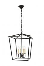 Elegant LD6008D17BK - Maddox Collection Pendant D17 H24.25 Lt:4 Black Finish