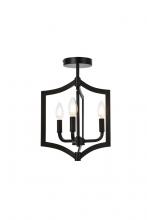 Elegant LD7067F12BK - Kiera 3 Lights Flush Mount in Black