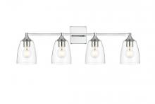 Elegant LD7307W32CH - Gianni 4 Light Chrome and Clear Bath Sconce