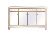 Elegant MF72060G - Reflexion 60 In. Mirrored Credenza in Gold