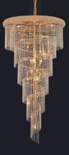 Elegant V1801SR30G/RC - Spiral 22 Light Gold Chandelier Clear Royal Cut Crystal