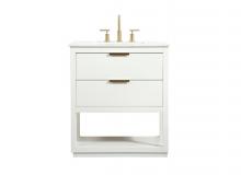 Elegant VF19230WH - 30 Inch Single Bathroom Vanity in White