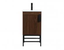 Elegant VF48818MWT - 18 Inch Single Bathroom Vanity in Walnut