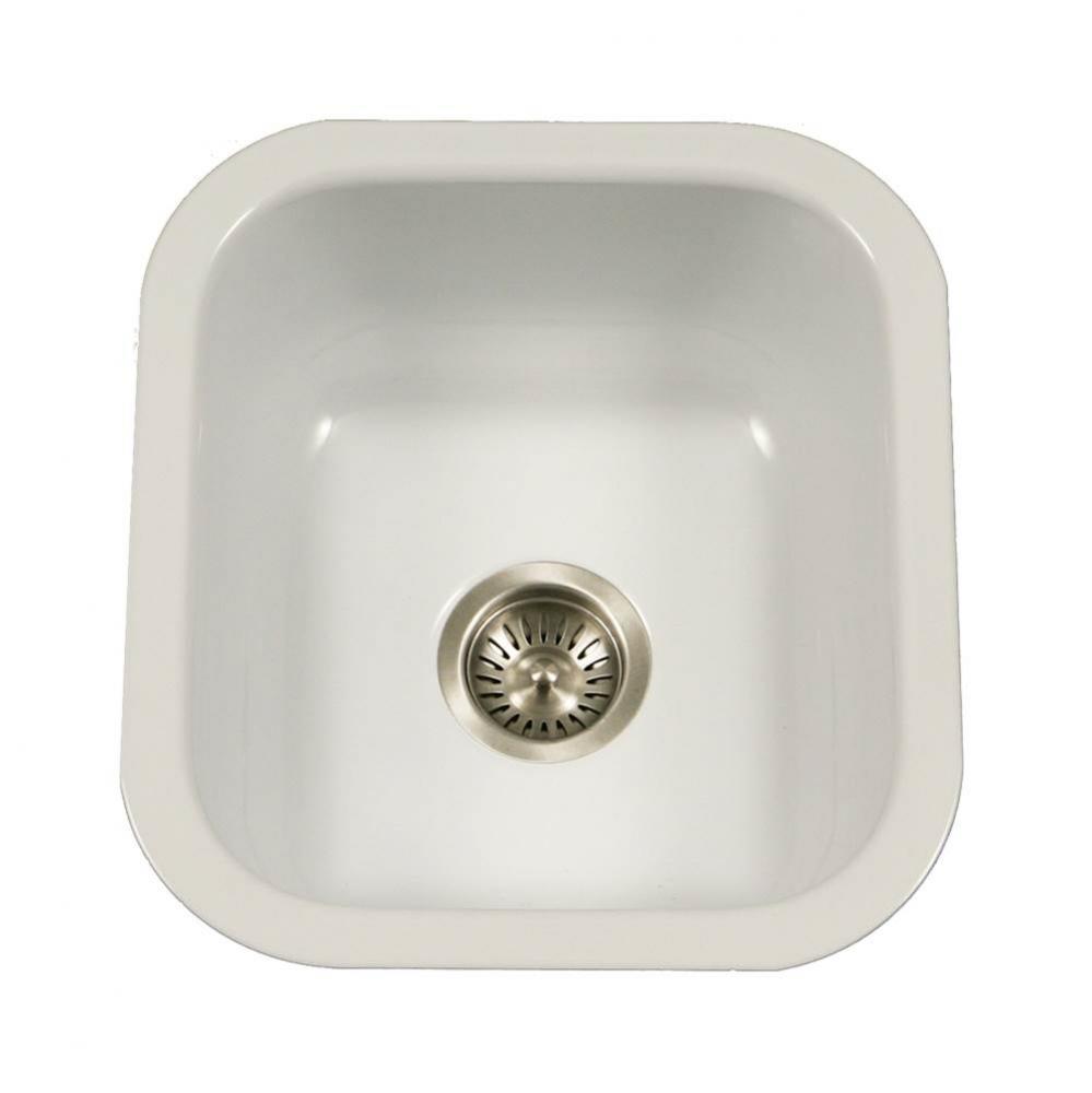 Enamel Steel Undermount Bar/Prep Sink, White 