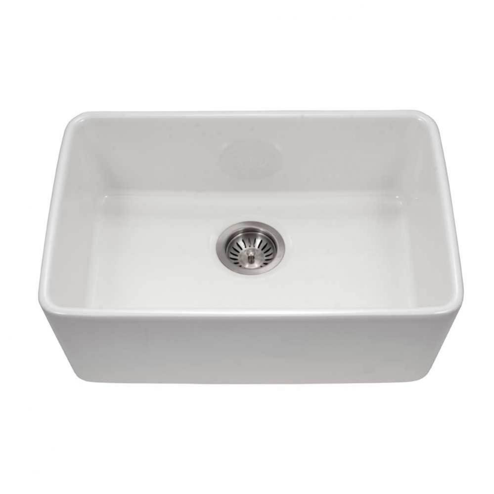 Chelsea 24'' Undermount Fireclay Single Bowl Kitchen Sink, White