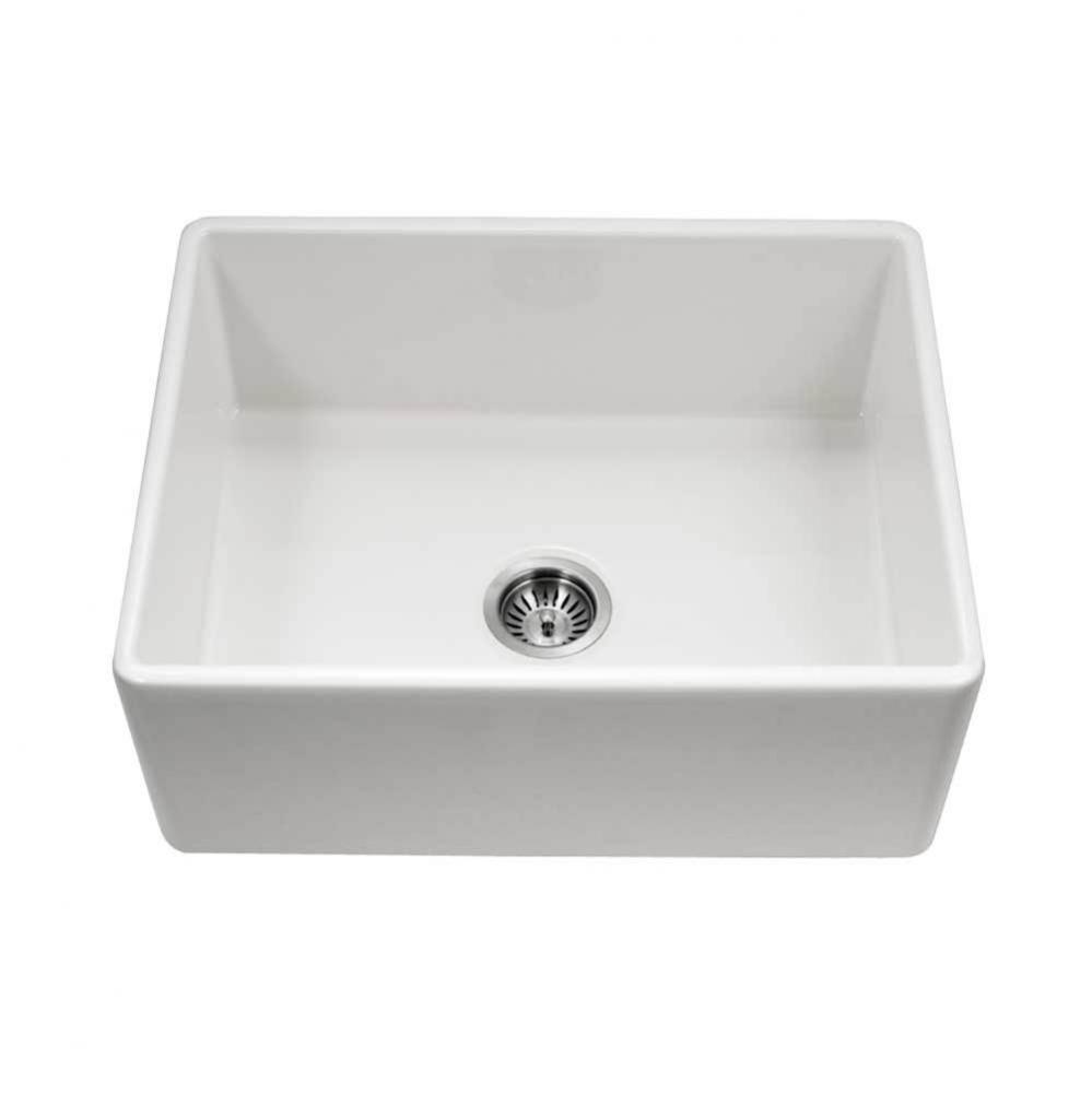 Apron-Front Fireclay Single Bowl Kitchen Sink, White