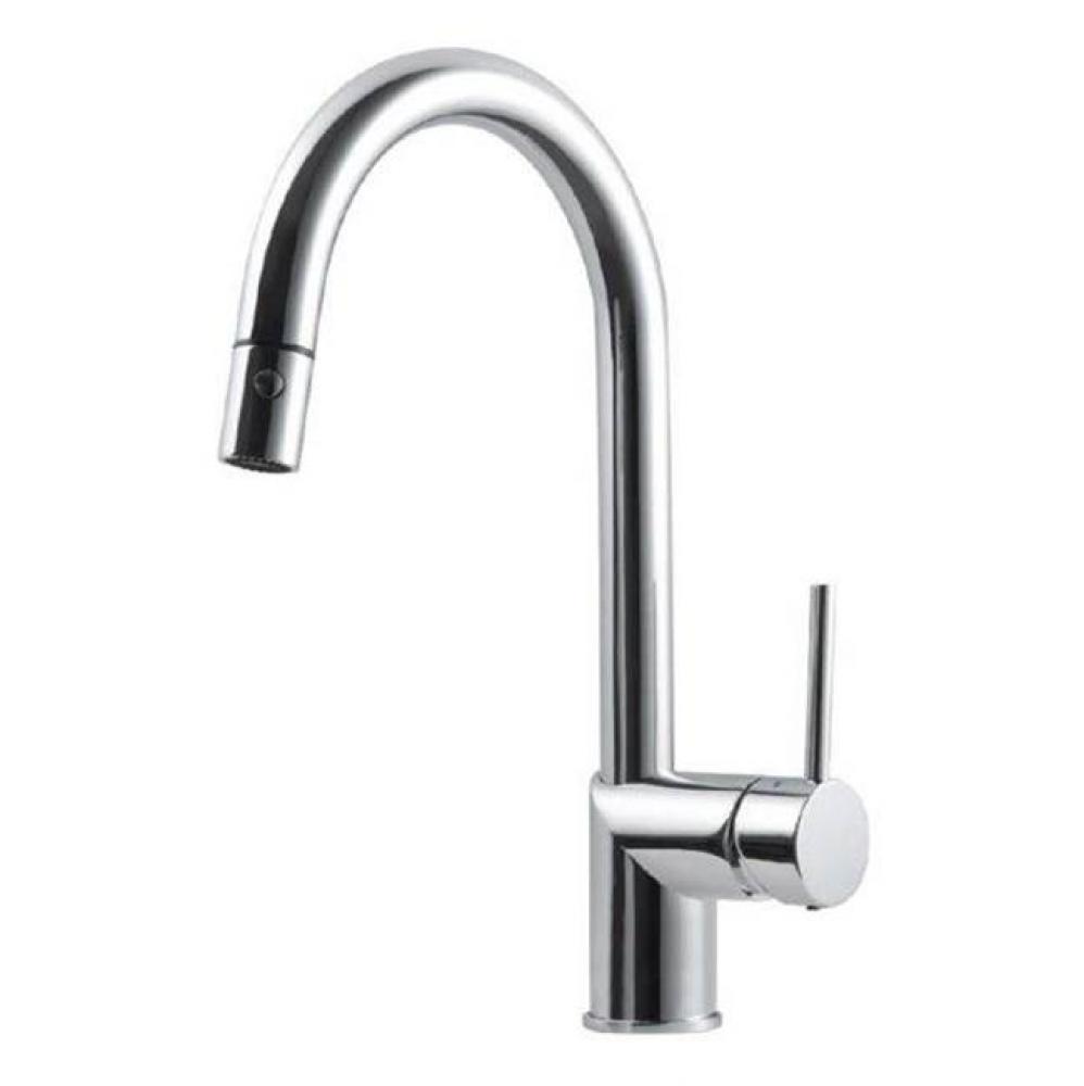 Dual Function Pull Down Kitchen Faucet in Polished Nickel