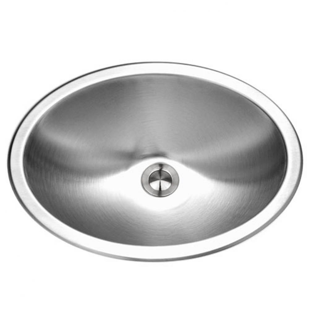 Halo 18'' Topmount Stainless Steel Oval Bowl Lavatory Sink, Bulk Pack