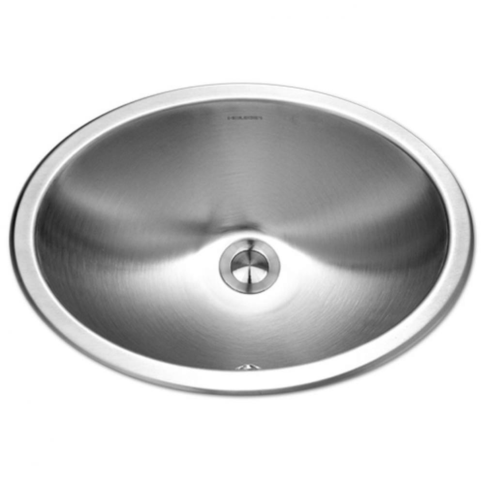 Halo 18'' Topmount Stainless Steel Oval Bowl Lavatory Sink with Overflow, Bulk Pack