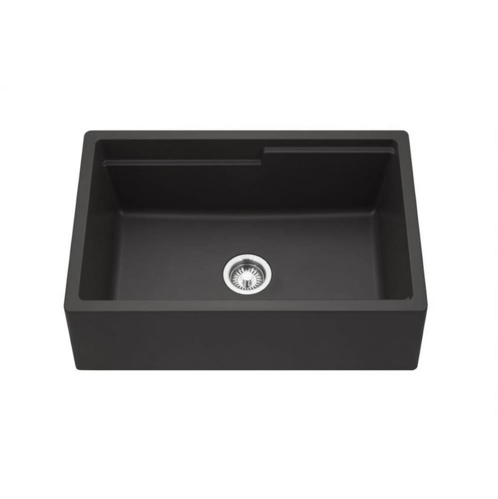 Granite Apron-Front Workstation Kitchen Sink, Black