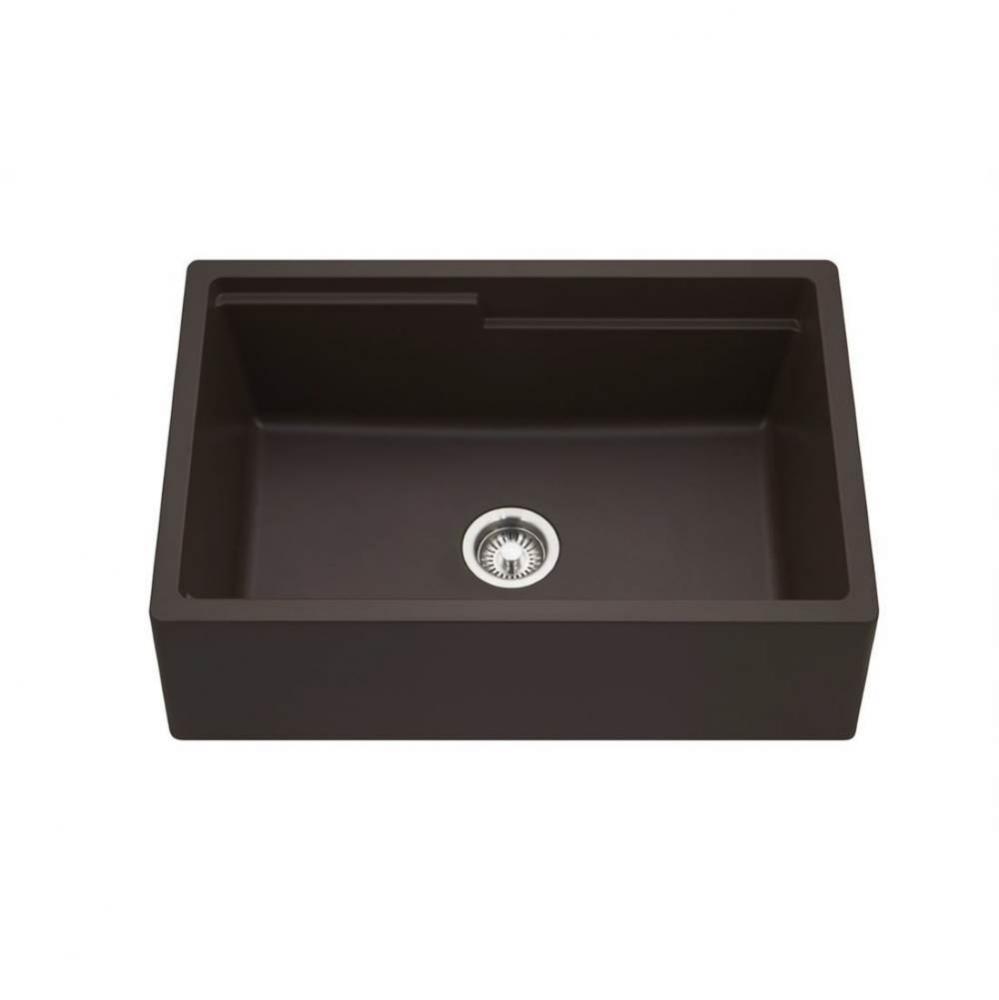 Granite Apron-Front Workstation Kitchen Sink, Mocha