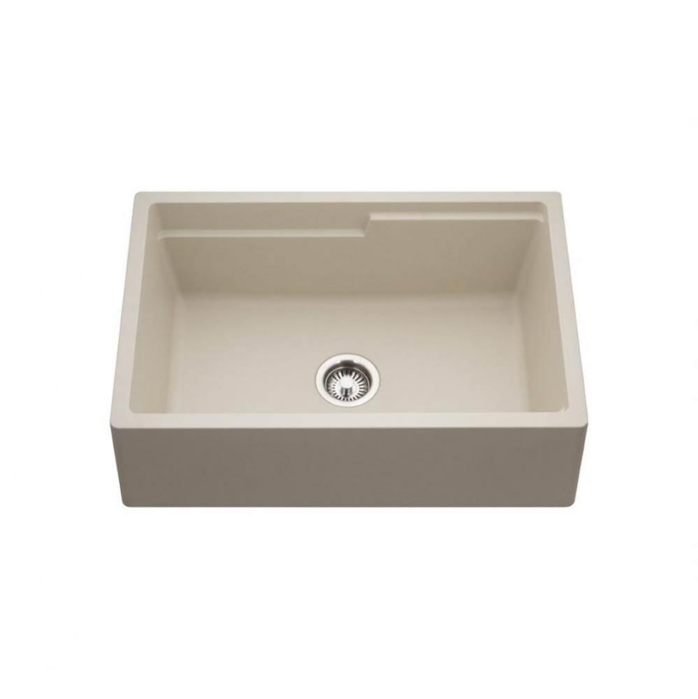 Granite Apron-Front Workstation Kitchen Sink, Sand