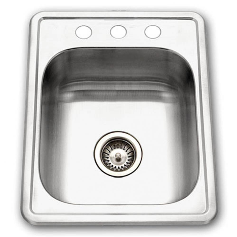 Hotel 17'' Topmount Stainless Steel 3-holes Bar/Prep Sink