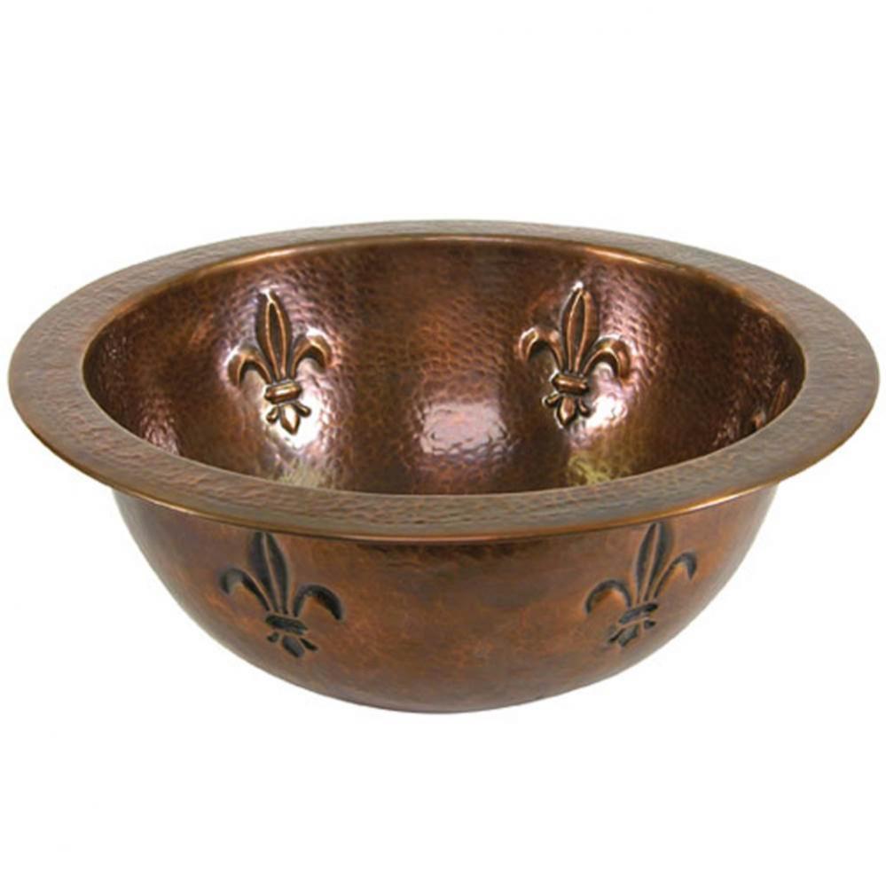 Undermount Copper Lavatory Sink, Antique Copper